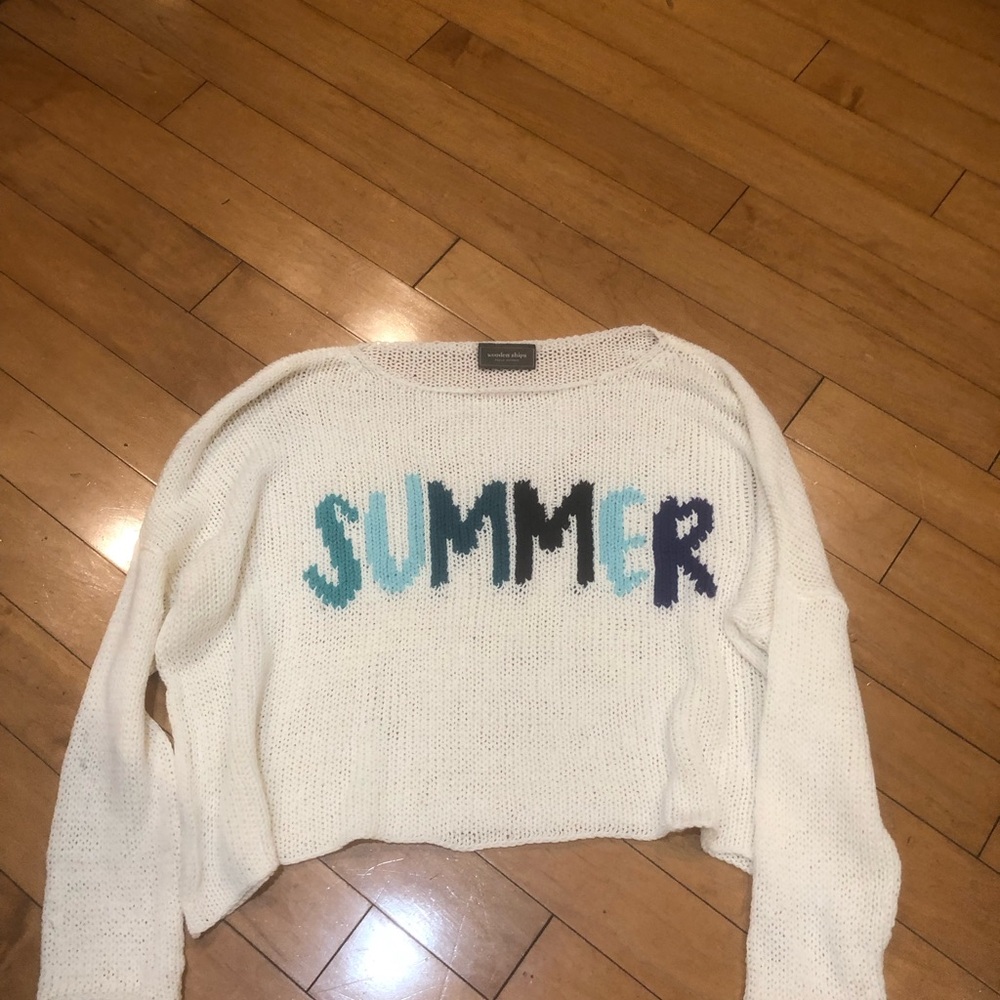 Wooden Ships SUMMER sweater  Size S/M  slightly cropped good condition